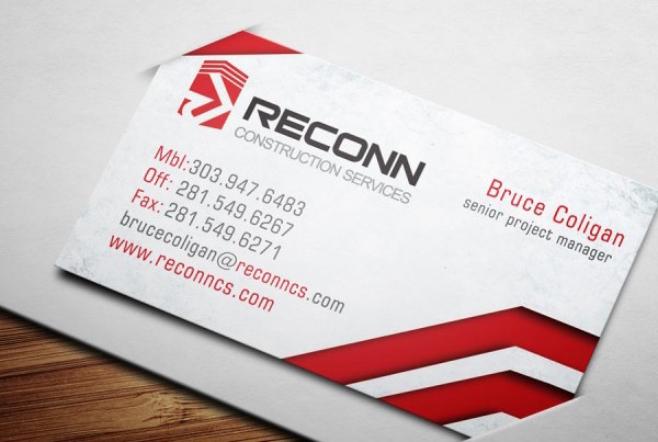 Reconn Construction Services Business Card Design