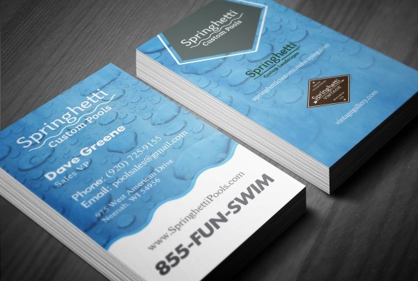 Custom Pool Company Business Card Design