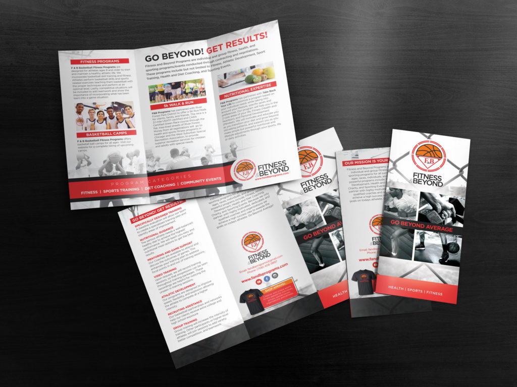 Fitness and Sports Trifold Brochure Design