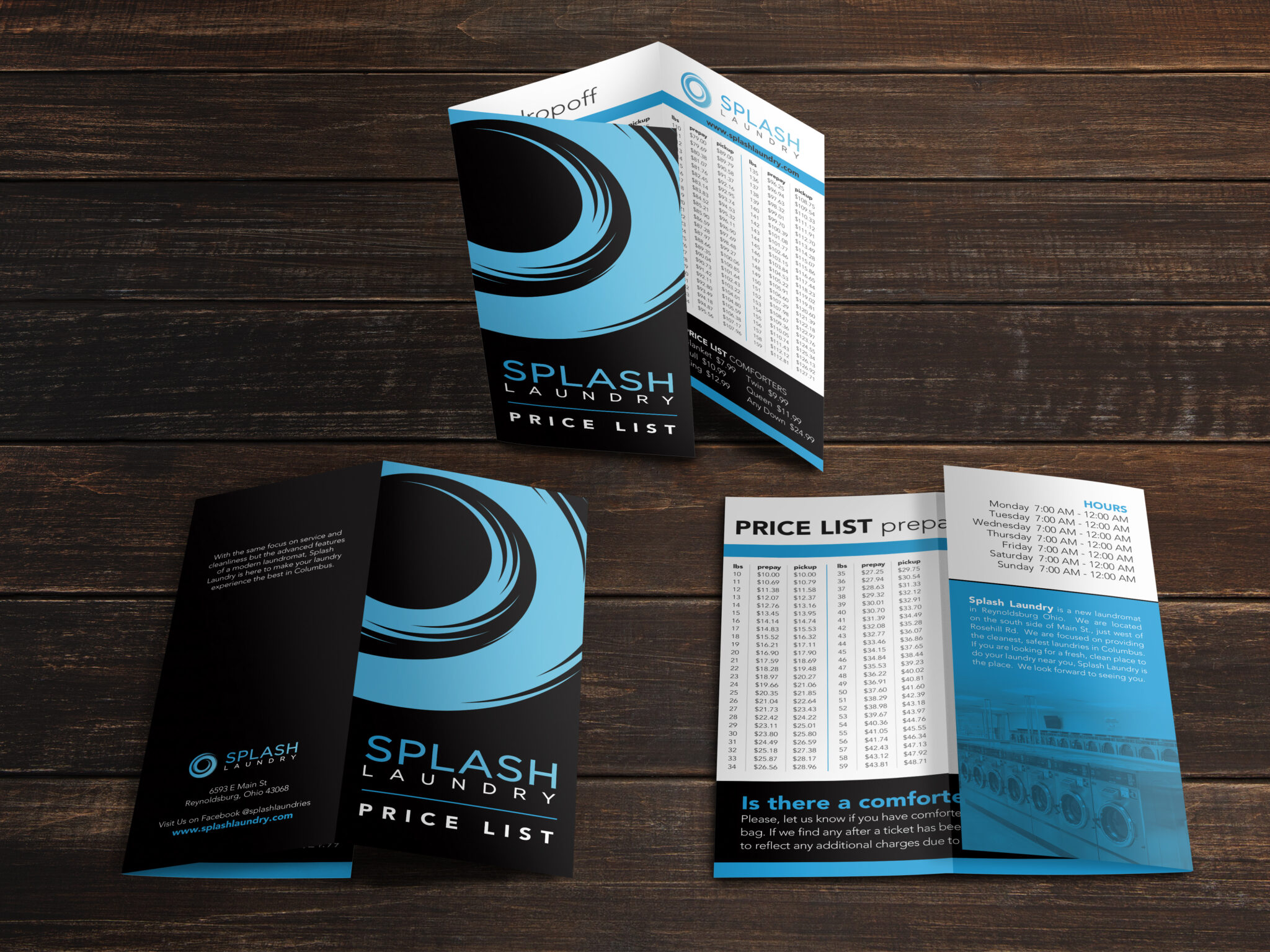 Laundry Price List Trifold Brochure Design and Printing Brochure Design Agency